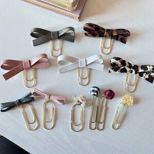 Peonies Paperie Bow Paperclip & Planner charms Set